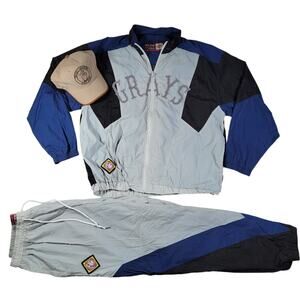 NLBM Negro League Baseball Tracksuit Set Hat Mens Large Windbreaker Jacket Suit